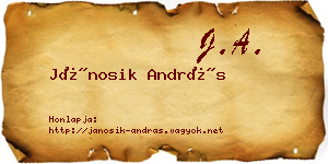 Jánosik András névjegykártya